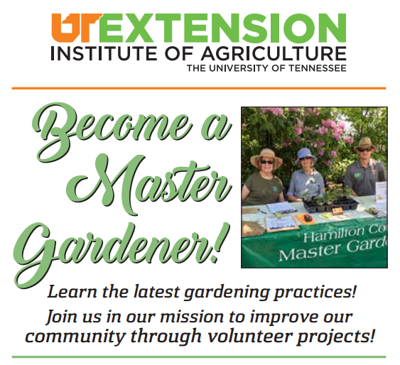Picture of Master Gardeners with the invitation to "Become a Master Gardener".