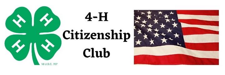 4-H Citizenship Club logo, showing a 4-H clover and an American flag