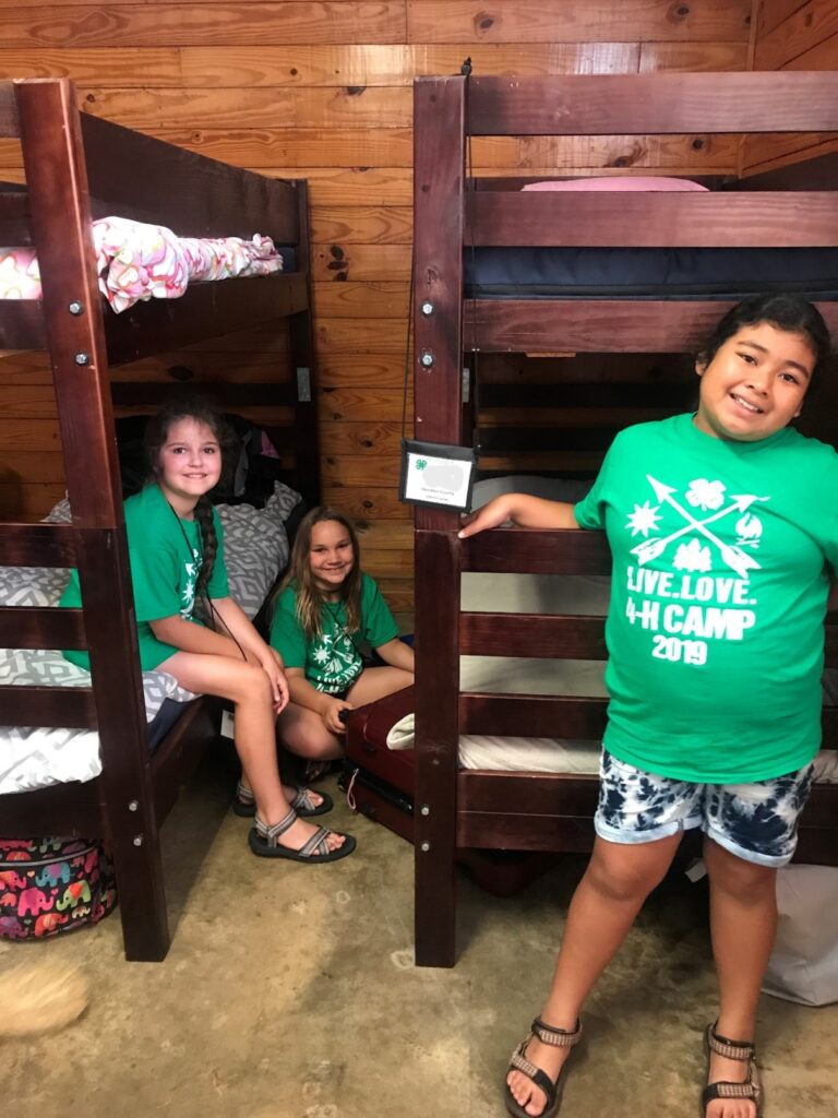 girls in one of the camp lodges