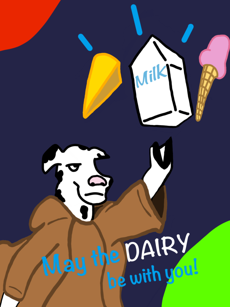 Winning poster from 2024 Dairy Poster Contest, showing a cow